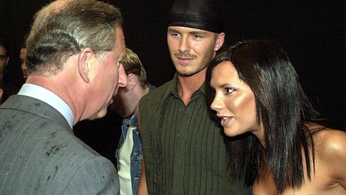 David und Victoria Beckham im Jahr 2000 bei einem Treffen mit Charles.