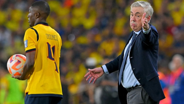 Auch Carlo Ancelotti wirkte bei seinem Brasilien-Debüt etwas ratlos.