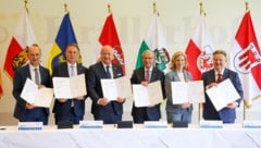 Johannes Pressl, Andreas Babler, Christian Stocker, Wilfried Haslauer, Beate Meinl-Reisinger und ...