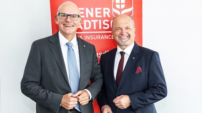 Ralph Müller, Generaldirektor der Wiener Städtischen, und Oberösterreichs Landesdirektor Günther Erhartmaier.