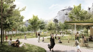 So soll der heutige Naschmarkt-Parkplatz am Ende der neuen Wiener Legislaturperiode aussehen.