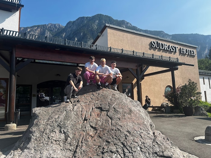 Julian, Jacob, Lukas und „Kirsche“ reisen nun zum 3. Mal aus Oberösterreich an den Partystrand an.
