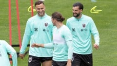 Marko Arnautovic (li.) ist gut drauf.