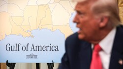 Trump hatte die Meeresbucht im Atlantischen Ozean Anfang dieses Jahres in „Golf von Amerika“ ...