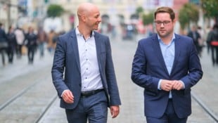 Linz-Vize Martin Hajart und Parteisekretär Florian Hiegelsberger.