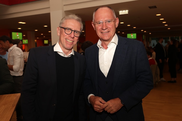 Peter Stöger mit Innenminister Gerhard Karner