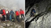 Die Bergretter konnten den Deutschen bergen (li.) und mussten mitten in der Nacht aufsteigen.