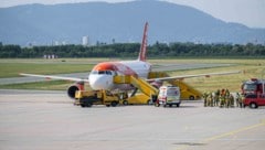 Die Easyjet-Maschine nach der Notlandung in Graz