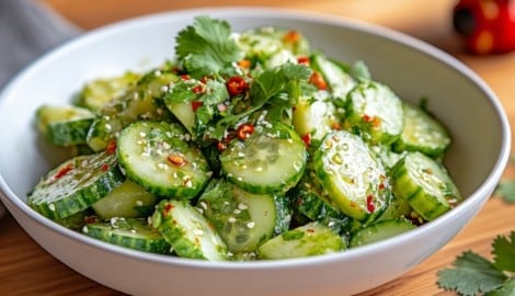 Der Salat schmeckt am besten frisch, kann aber auch für ein paar Stunden im Kühlschrank ...