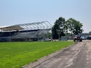 In Hartberg werden die Tribünen abmontiert.