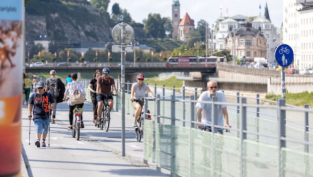 Fuß- und Radverkehr liegen in der Stadt Salzburg gemeinsam bei 46 Prozent Verkehrsanteil.