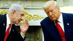 Israels Premier Benjamin Netanyahu während eines Besuchs bei US-Präsident Donald Trump im Weißen ...