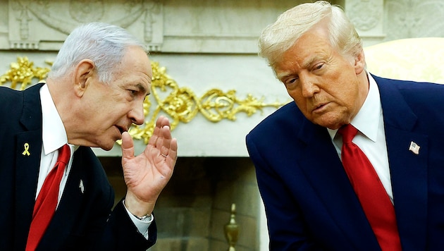 Israels Premier Benjamin Netanyahu während eines Besuchs bei US-Präsident Donald Trump im Weißen Haus
