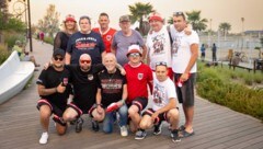 Der Fanclub „Blutgruppe“ ist mit 66 Mitgliedern in San Marino vor Ort.