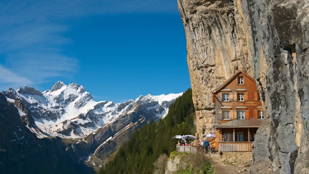 Die Bilder vom Berggasthaus am Äscher sind berühmt – der Abstieg sehr gefährlich.