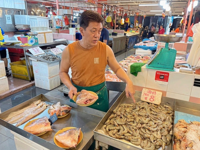 Frische Meeresfrüchte auf dem Fischmarkt