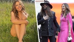 Mutig, verliebt, 60! Liz Hurley (l.) zeigt sich an ihrem Geburtstag splitterfasernackt – und ...