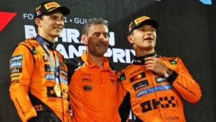 Andrea Stella mit Oscar Piastri und Lando Norris. 