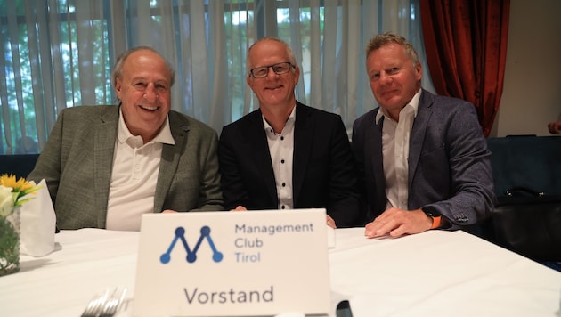 MC-Vorsitzender Helmut Lutz, IV-Präsident Max Kloger und MC-GF Erwin Walch (v. li.)