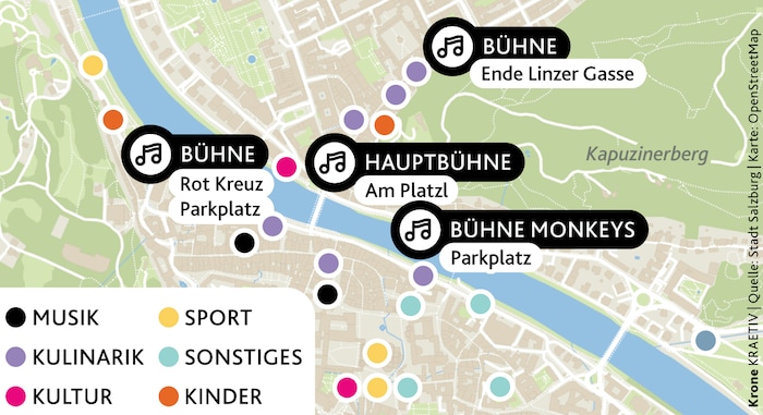 In Salzburg findet heuer erstmals das Stadtfest statt. Unter dem Motto „Wir bauen Brücken“ soll ...