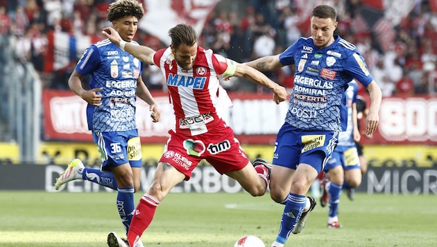 Mateo Karamatic (rechts) wechselt von Hartberg zu Al-Nasr.
