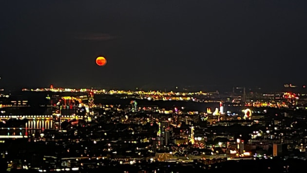 Der Erdbeermond über Wien