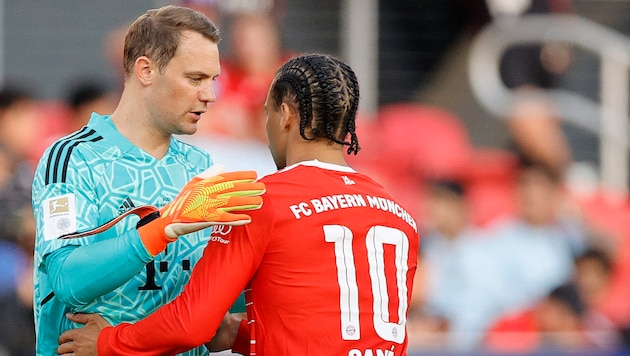 Manuel Neuer (l.) und Leroy Sane