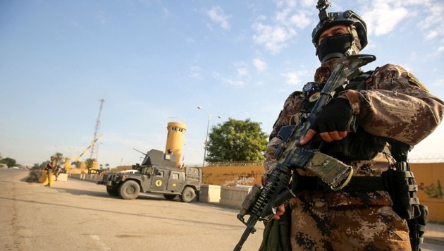 Archivbild aus dem Jahr 2020: Irakische Spezialkräfte vor der US-Botschaft in Bagdad