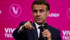 Präsident Macron bei einem Auftritt auf der Vivatech-Konferenz in Paris