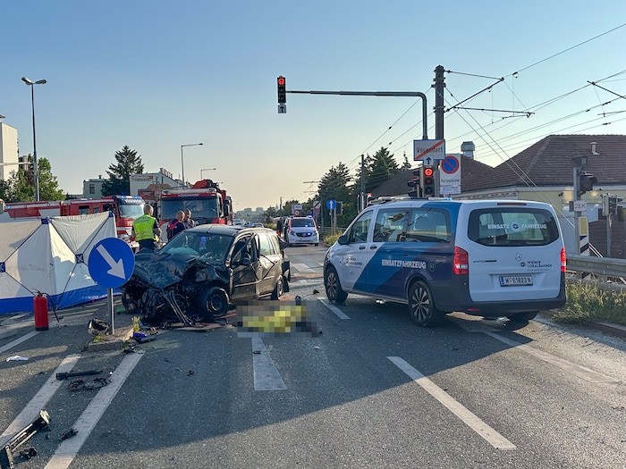 Das Unfallfahrzeug wurde schwer in Mitleidenschaft gezogen.