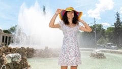 An heißen Tagen ist Abkühlung gefragt – wie etwa hier vor dem Hochstrahlbrunnen.