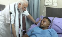 Indiens Premierminister Narendra Modi besuchte den Überlebenden Vishwash Kumar Ramesh im ...