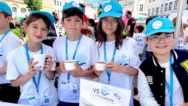 Kinder unterschiedlicher Volksschulen in Steyr wurden zun Unternehmern.