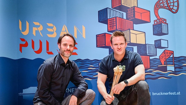 Klangwolken-Musik-Macher: Komponist Johannes Berauer (li.) und Schlagzeuger Christoph Sietzen