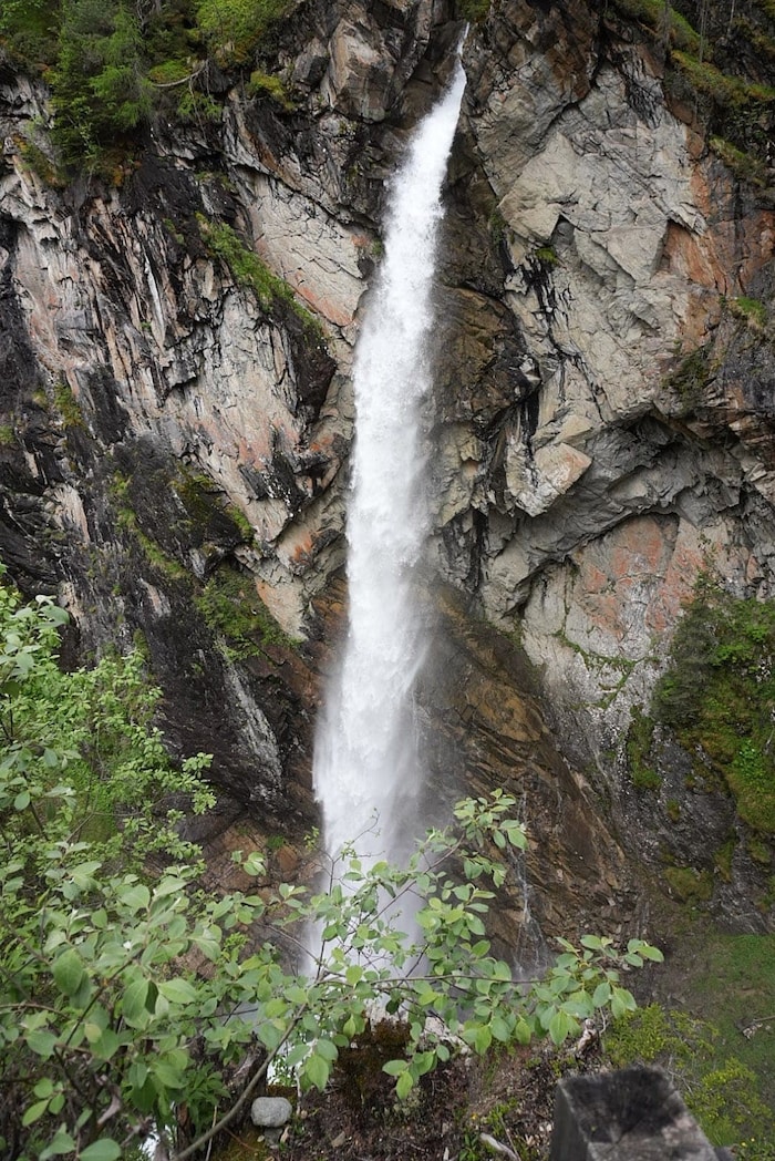 60 Meter hoch ist der Wasserfall des Pfitschebachs.