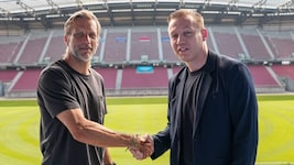 Der neue Austria-Chefcoach Rolf Landerl (li.) mit Geschäftsführer Sport Mario Brkljaca.