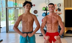 Cristiano Ronaldo und sein Junior.