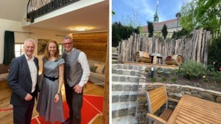 Landtagspräsident Karl Wilfing zeigte sich von dem ersten Chalet in seiner Heimatgemeinde ...