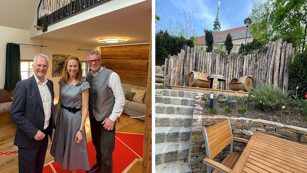 Landtagspräsident Karl Wilfing zeigte sich von dem ersten Chalet in seiner Heimatgemeinde ...