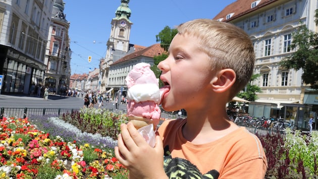 Am Sonntag luden die Temperaturen noch zum Eisschlecken ein.