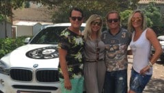 Seit Jahren eng befreundet: Gregor Glanz mit Carmen und Robert Geiss sowie Glanz‘ Partnerin ...