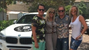 Seit Jahren eng befreundet: Gregor Glanz mit Carmen und Robert Geiss sowie Glanz‘ Partnerin ...