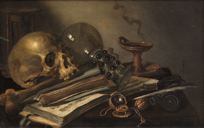 Vanitas-Stillleben von Pieter Claesz von 1656, Öl auf Holz