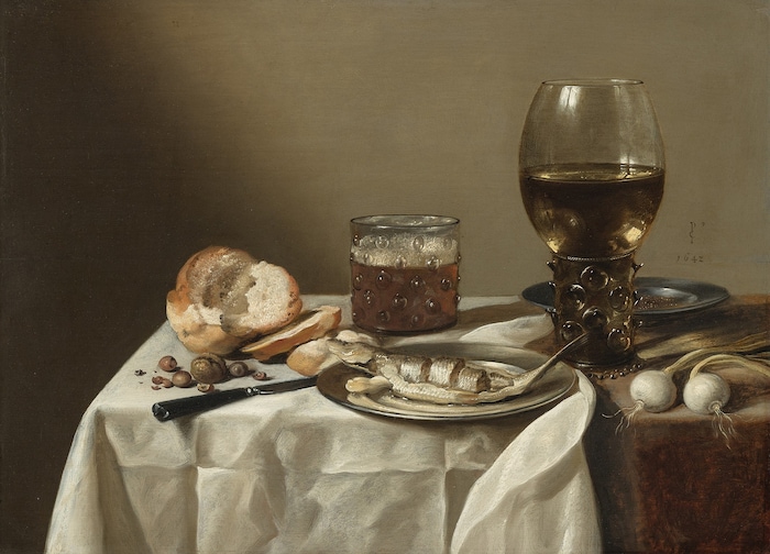 Stillleben mit Glaspokal von Pieter Claesz aus dem Jahr 1642, Öl auf Holz