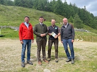 Huber, Gruber, Züger und Obweger auf der malerischen Litzlhofalm.