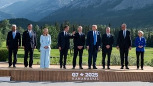 Die Teilnehmer des G7-Gipfels – am Gruppenfoto war Trump noch dabei. 