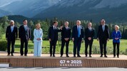 Die Teilnehmer des G7-Gipfels – am Gruppenfoto war Trump noch dabei. 