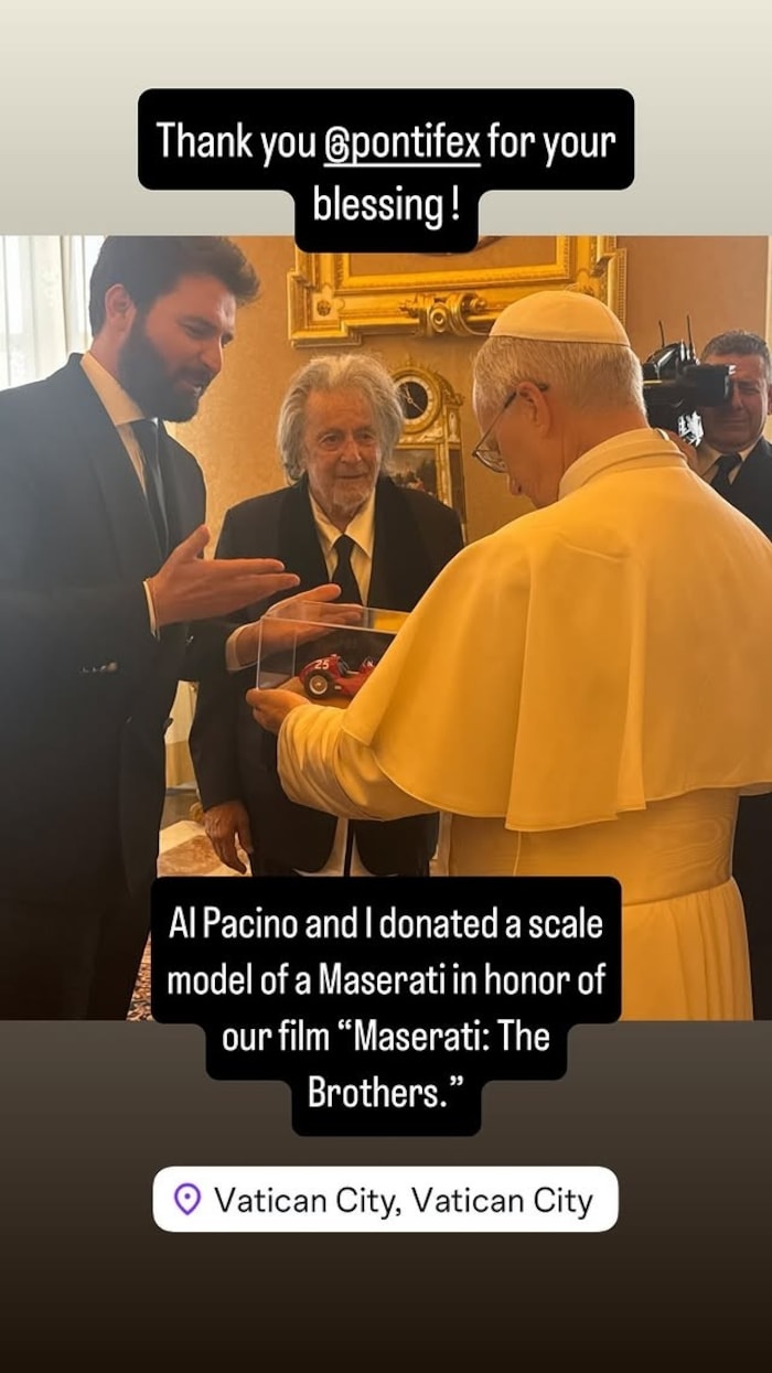Cineastisches Geschenk mit Symbolkraft: Al Pacino und Produzent Andrea Iervolino präsentieren ...