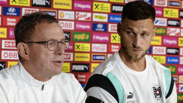 Teamchef Ralf Rangnick hält weiter große Stücke auf Marko Arnautovic (rechts). 