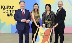 Bürgermeister Michael Ludwig, Kabarett-Kuratorin „Malarina“ Marina Lacković, Kulturstadträtin ...
